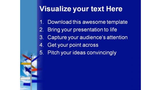 Choices Signpost Metaphor PowerPoint Themes And PowerPoint Slides 0811