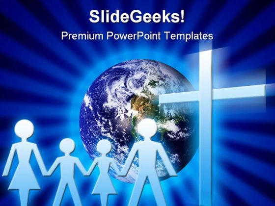 Christian Family Religion PowerPoint Template 0610
