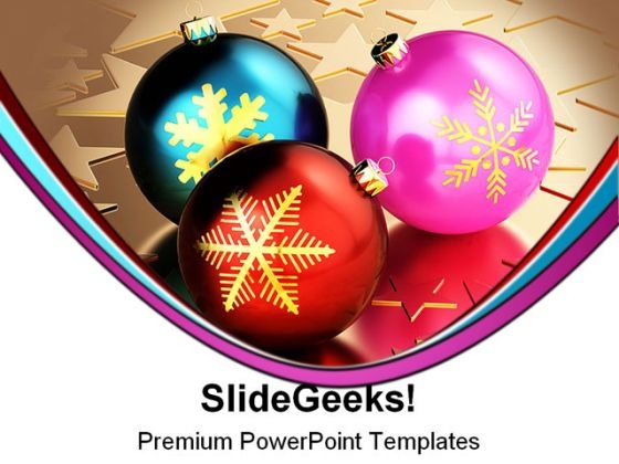 Christmas Balls Festival PowerPoint Backgrounds And Templates 0111