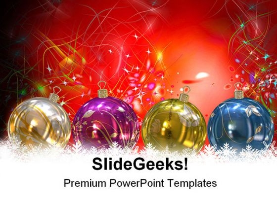 Christmas Balls Holidays PowerPoint Template 1010