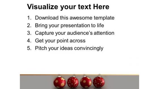 Christmas Balls On Black Background PowerPoint Templates Ppt Backgrounds For Slides 0113