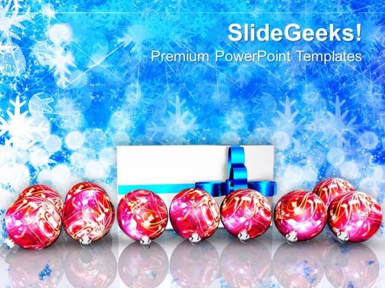 Christmas Balls On Decorative Background PowerPoint Templates Ppt Backgrounds For Slides 1112