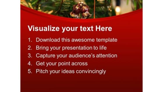 Christmas Bells For Happiness PowerPoint Templates Ppt Backgrounds For Slides 0513