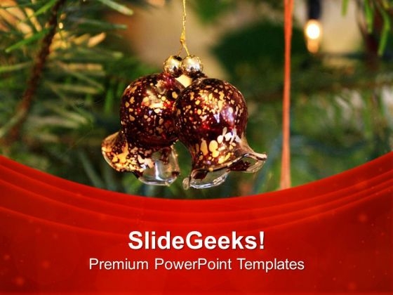 Christmas Bells For Happiness PowerPoint Templates Ppt Backgrounds For Slides 0513