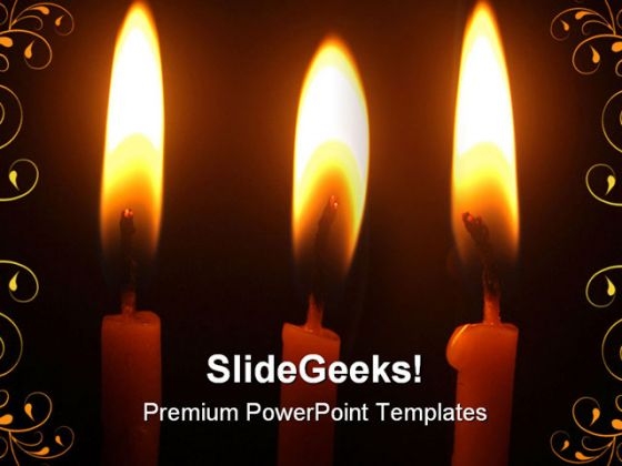 Christmas Candles Holidays PowerPoint Template 1010