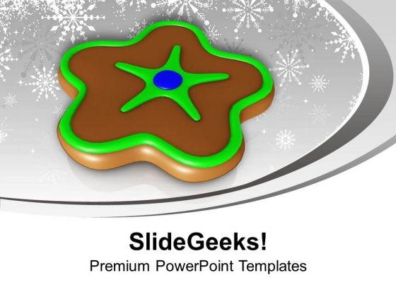 Christmas Cookie In Chocolate Color Festival PowerPoint Templates Ppt Backgrounds For Slides 0113