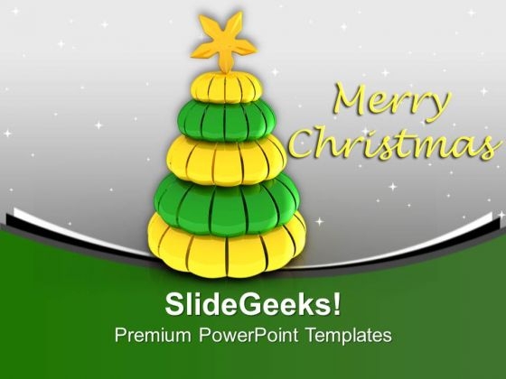 Christmas Cubed Tree Winter Holidays PowerPoint Templates Ppt Backgrounds For Slides 0113