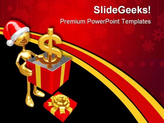 Christmas Gift Dollar Festival PowerPoint Templates And PowerPoint Backgrounds 0711