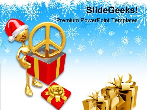Christmas Gift Peace Festival PowerPoint Templates And PowerPoint Backgrounds 0811