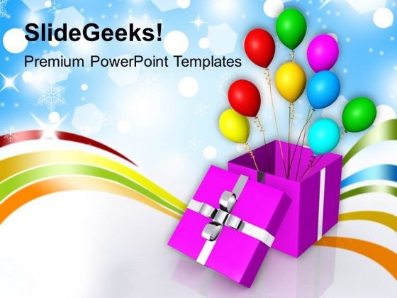 Christmas Gift With Balloons PowerPoint Templates Ppt Backgrounds For Slides 1112