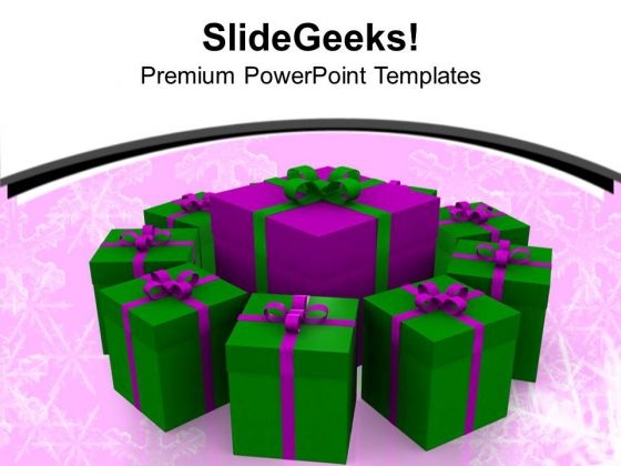 Christmas Gifts Packed In Circle Events PowerPoint Templates Ppt Backgrounds For Slides 1112