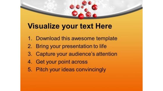 Christmas Hanging Balls Picture Ornament PowerPoint Templates Ppt Backgrounds For Slides 0113