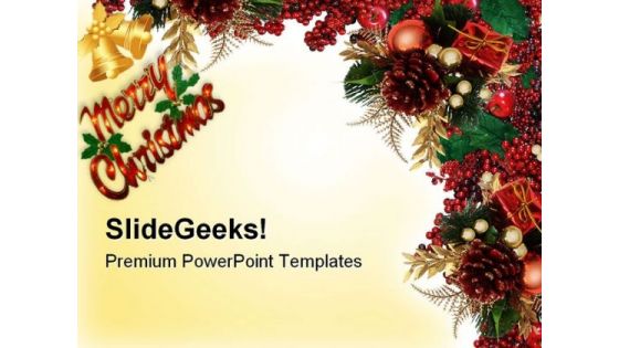 Christmas Holly Berries Abstract PowerPoint Templates And PowerPoint Backgrounds 0611