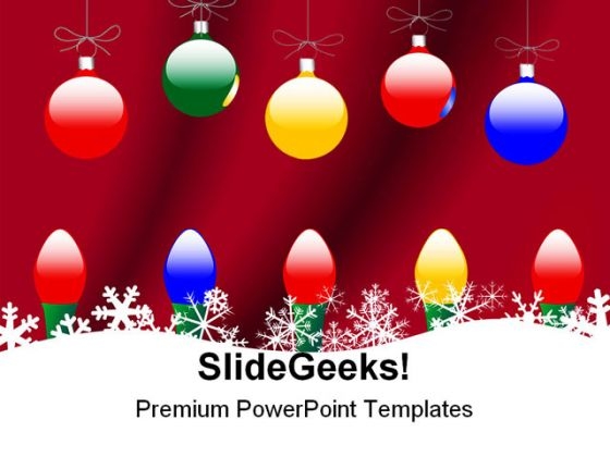 Christmas Ornaments Snowflake Festival PowerPoint Templates And PowerPoint Backgrounds 0511