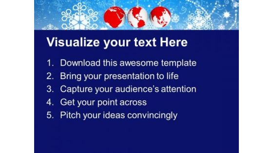 Christmas Ornaments With World Map Business PowerPoint Templates Ppt Backgrounds For Slides 1112
