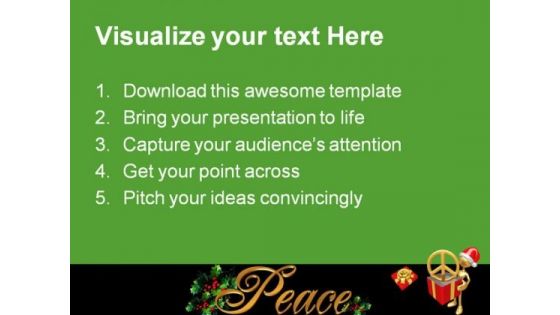 Christmas Peace Festival PowerPoint Themes And PowerPoint Slides 0511