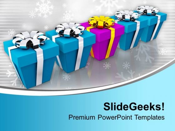 Christmas Presents Festival PowerPoint Templates Ppt Backgrounds For Slides 0113