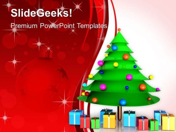 Christmas Presents Under The Tree PowerPoint Templates Ppt Backgrounds For Slides 1212