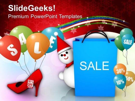 Christmas Sale Discounts Shopping PowerPoint Templates Ppt Backgrounds For Slides 1112
