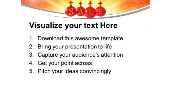 Christmas Sale Using Red Balls Cross Symbol PowerPoint Templates Ppt Backgrounds For Slides 1212