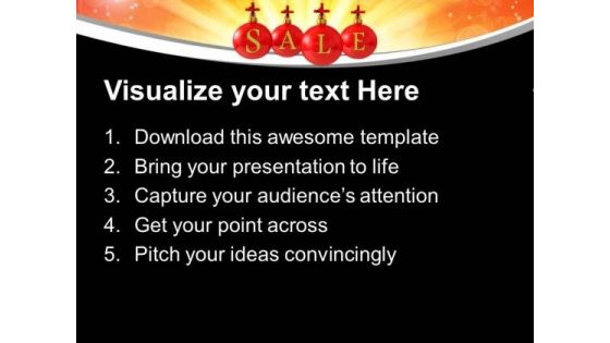 Christmas Sale Using Red Balls Cross Symbol PowerPoint Templates Ppt Backgrounds For Slides 1212