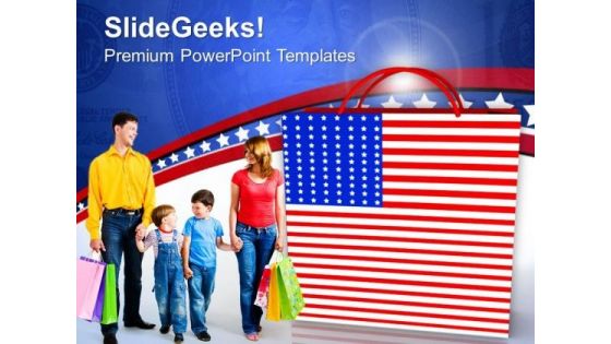 Christmas Shopping Americana PowerPoint Templates Ppt Backgrounds For Slides 1212