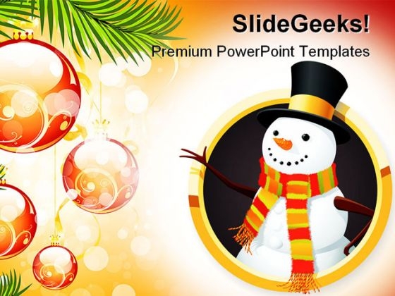 Christmas Snowman Festival PowerPoint Templates And PowerPoint Backgrounds 0811