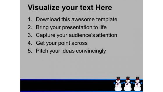 Christmas Snowmen Holidays PowerPoint Templates Ppt Backgrounds For Slides 0113