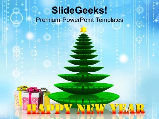 Christmas Tree New Year PowerPoint Template 1113