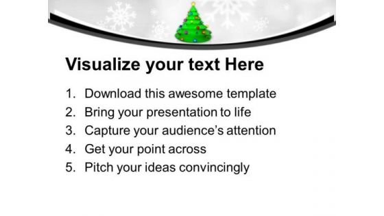 Christmas Tree With Balls And Star Party Time PowerPoint Templates Ppt Backgrounds For Slides 0113