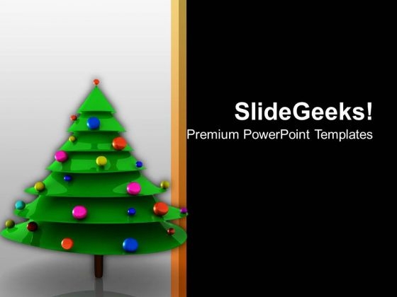 Christmas Tree With Bells Celebration Time PowerPoint Templates Ppt Backgrounds For Slides 1212