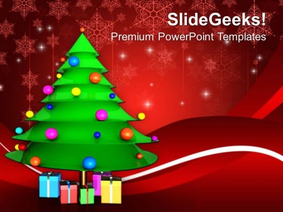 Christmas Tree With Presents Events PowerPoint Templates Ppt Backgrounds For Slides 1212