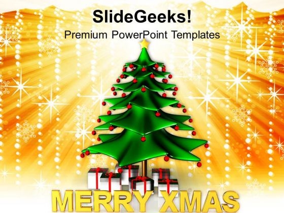 Christmas Tree With Presents Festival PowerPoint Templates Ppt Backgrounds For Slides 1112