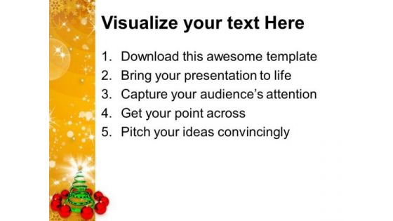 Christmas Tree With Red Baubles Events PowerPoint Templates Ppt Backgrounds For Slides 1112