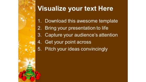 Christmas Tree With Red Baubles Events PowerPoint Templates Ppt Backgrounds For Slides 1112