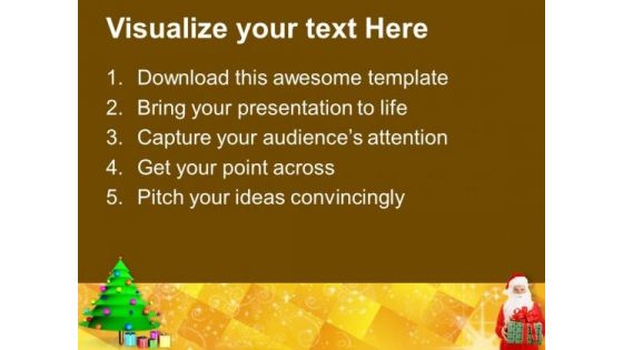 Christmas Tree With Santa PowerPoint Templates Ppt Backgrounds For Slides 1212