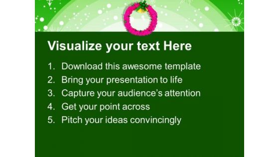 Christmas Wreath Decoration Festival PowerPoint Templates Ppt Backgrounds For Slides 1212