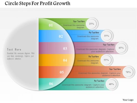 Circle Steps For Profit Growth PowerPoint Template