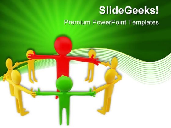 Circle Team Leadership PowerPoint Templates And PowerPoint Backgrounds 0611