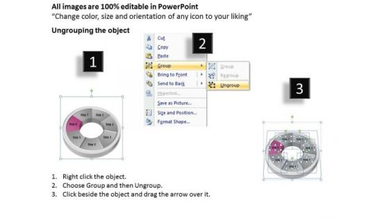 Circular 7 Steps Pie Chart Illustration Real Estate Business Plan PowerPoint Slides