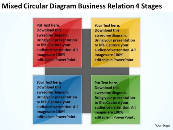 Circular Diagram Business Relation 4 Stages Ppt Writing Small Plan PowerPoint Slides