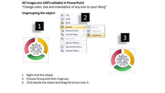 Circular Process With Gear 3 Stages Business Plan PowerPoint Slides