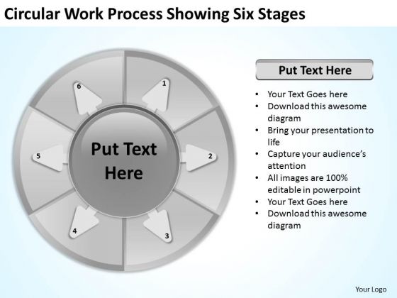 Circular Work Process Showing Six Stages Download Business Plan PowerPoint Slides