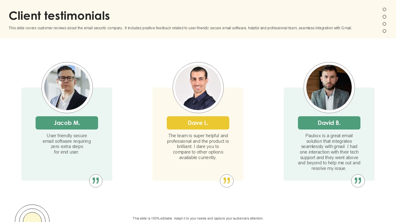 Client Testimonials Email And Data Protection Platform Capital Funding Pitch Deck PPT Slide