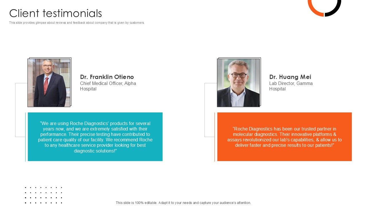 Client Testimonials Health Sciences Company Investor Funding Ppt Sample