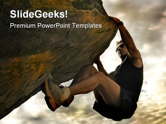 Climber Success PowerPoint Template 0610