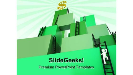 Climbing To Success PowerPoint Templates And PowerPoint Backgrounds 0411