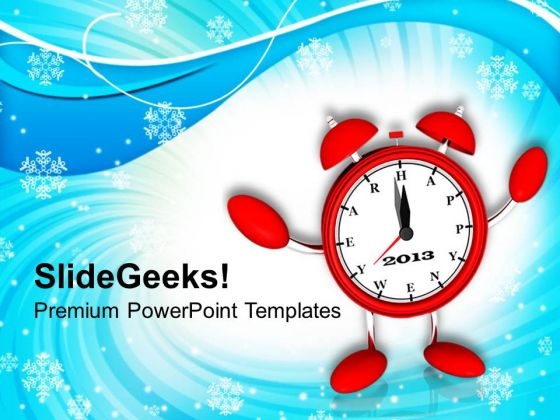 Clock Wishing New Year Events Holidays PowerPoint Templates Ppt Backgrounds For Slides 1212