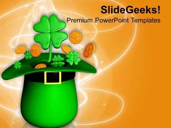 Clove And Hat For Patrick Day PowerPoint Templates Ppt Backgrounds For Slides 0713