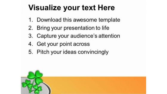 Clover Leaf With Abstract Background PowerPoint Templates Ppt Backgrounds For Slides 0713